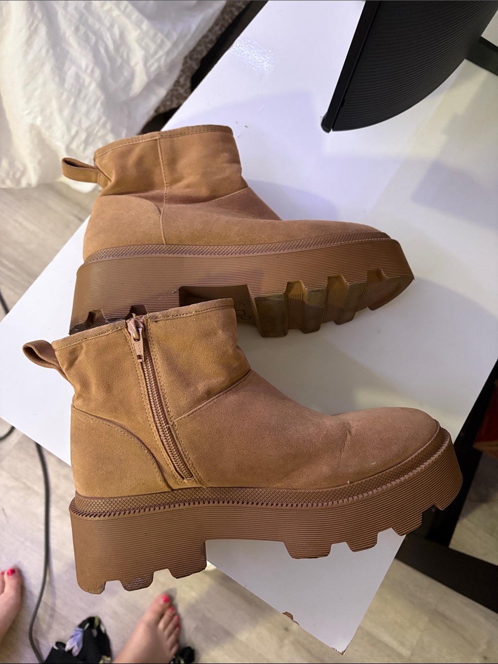 Women’s Chunky Platform Ankle Boots - Tan